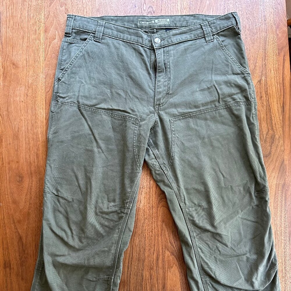 Carhartt Relaxed Fit CROPPED pants, 38w, olive green